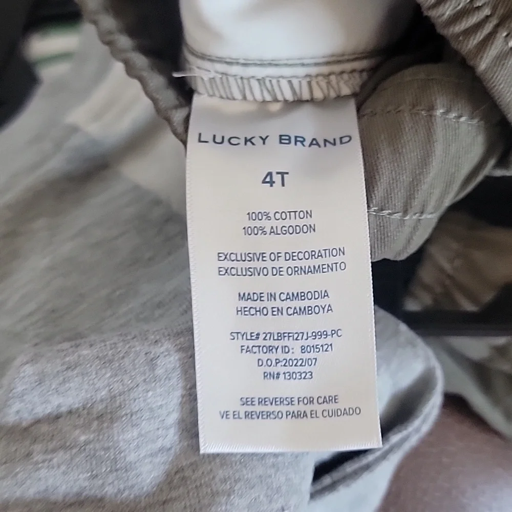 Lucky Brand Kids' Gray and Green Outfit 4T 4 Toddler New